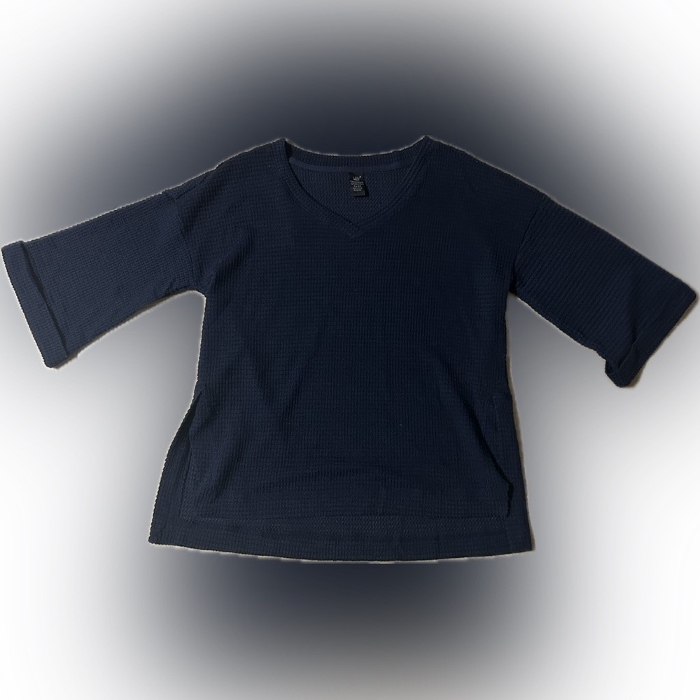 Lidly 3/4 Rolled Sleeve Waffle Knit Tunic Size: S-M